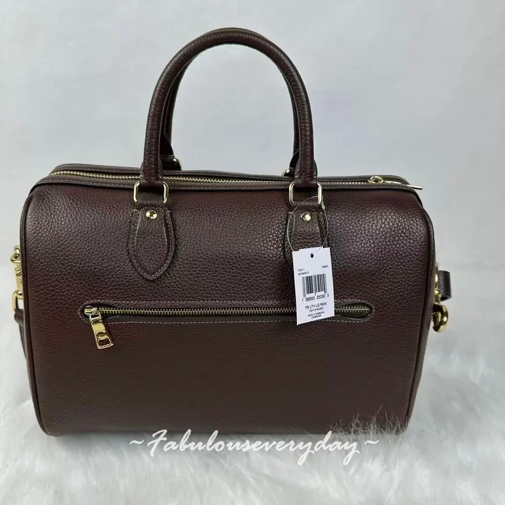 Coach Rowan Large Satchel Bag Shoulder Bag in Leather/Gold/Maple CES11 NWT